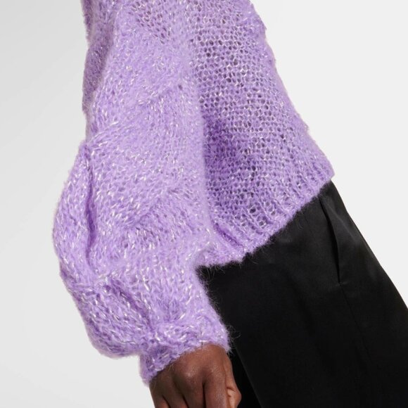 LOEWE Anagram Knit Mohair Blend Sweater (Purple) - Picture 5 of 16